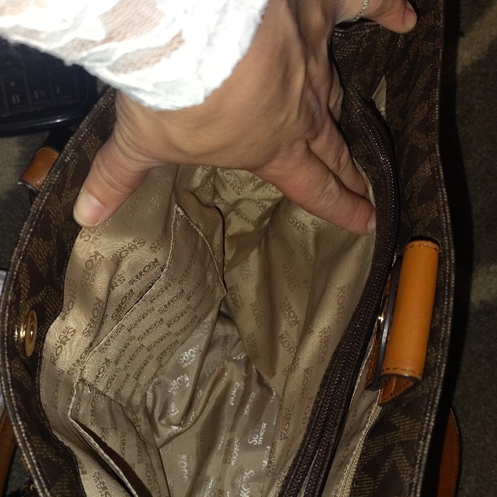 Michael Kors Dark Brown Signature Tote - Picture 2 of 4